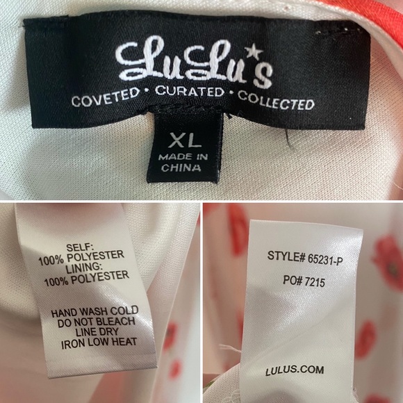 Lulu's Poppy Floral Maxi Dress Halter Neck Ivory/Red Size XL NWT - Picture 14 of 14